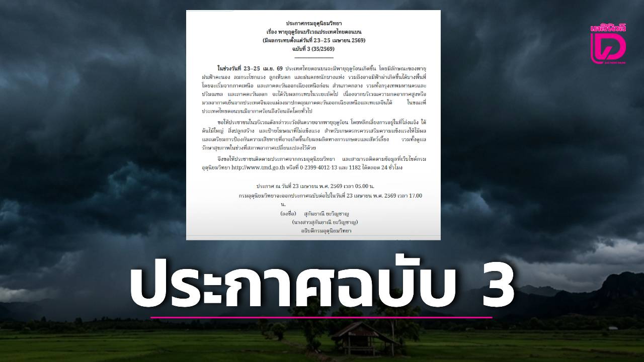 ‘กรมอุตุฯ’-ประกาศเตือน-‘พายุฤดูร้อน’-ฉบับที่-3-เช็กรายชื่อจังหวัดเสี่ยงสูง-ปานกลาง-|-เดลินิวส์